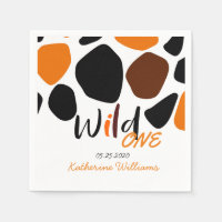 Motif animal sauvage papier d'anniversaire Napkin