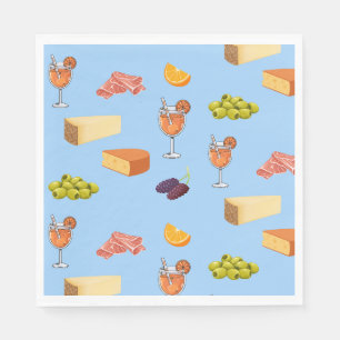 Serviette En Papier Motif Aperol et Fromage