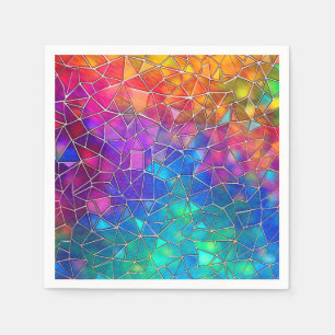Serviette En Papier Motif arc-en-ciel en vitrail