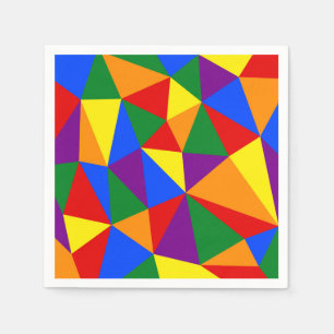 Serviette En Papier Motif arc-en-ciel polygone