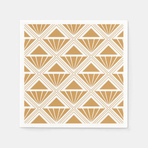 Serviette En Papier Motif Art déco en or et blanc avec rhombus
