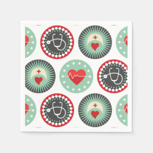 Serviette En Papier Motif audacieux d'infirmière - soins de santé de