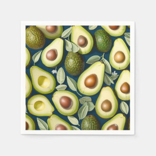 Serviette En Papier Motif Avocado répétitif avec contraste texturé