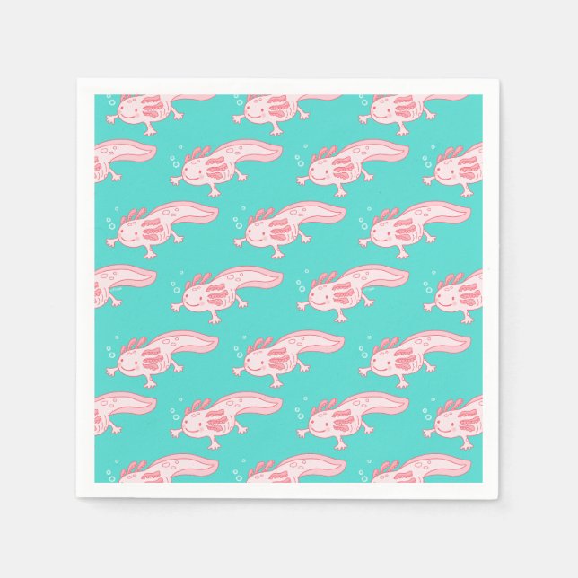 Serviette En Papier Motif Axolotl rose (Devant)
