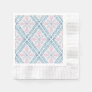 Serviette En Papier motif bleu en forme de diamant