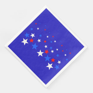 Serviette En Papier Motif bleu, rouge et blanc