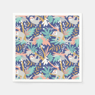 Serviette En Papier Motif bleu tropical de paresse