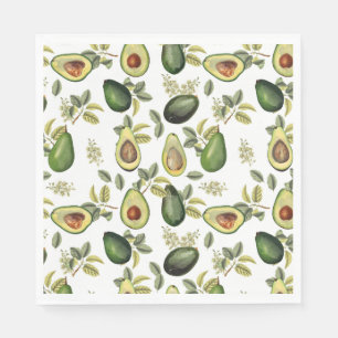 Serviette En Papier Motif botanique Aquarelle Avocado