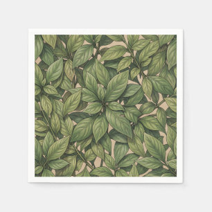 Serviette En Papier Motif botanique vert feuille sans couture vintage