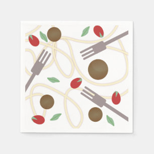 Serviette En Papier Motif Boules de Viande Spaghetti Cool