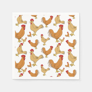 Serviette En Papier Motif Brown de conception de poulet