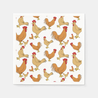 Serviette En Papier Motif Brown de conception de poulet