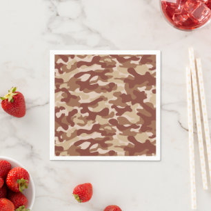 Serviette En Papier Motif camouflage beige désert