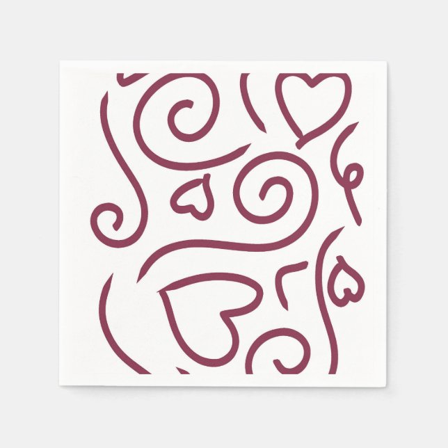 Serviette En Papier Motif cardiaque simple (Devant)