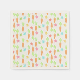 Serviette En Papier Motif Carotte et étoiles