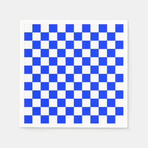 Serviette En Papier Motif chèque À damiers blanc bleu