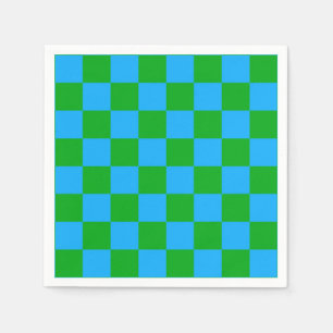 Serviette En Papier Motif chèque À damiers bleu vert
