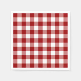 Serviette En Papier Motif chèque En vichy blanc rouge classique