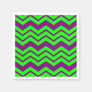 Serviette En Papier Motif chevron zigzag vert violet 