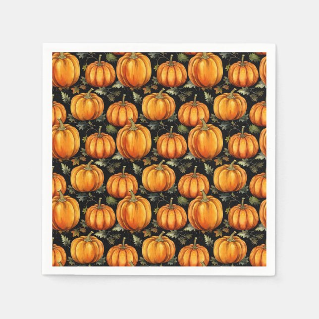 Serviette En Papier motif citrouille (Devant)