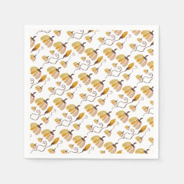 Serviette En Papier Motif Citrouille d'aquarelle du pays artistique