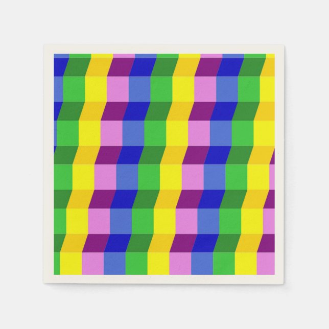 SERVIETTE EN PAPIER MOTIF COLORÉ (Devant)