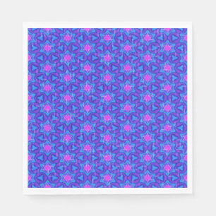 Serviette En Papier Motif coloré bleu vif et rose chaud