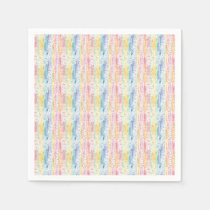 Serviette En Papier Motif couleur aquarelle avec points et rayures