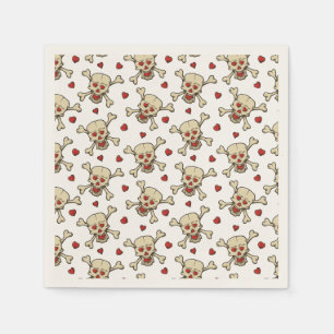 Serviette En Papier Motif crâne avec coeur