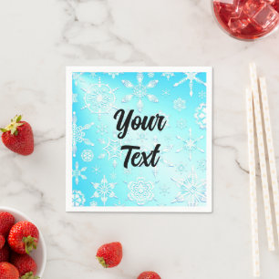 Serviette En Papier Motif Crystal Snowflakes