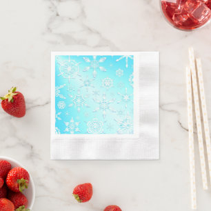 Serviette En Papier Motif Crystal Snowflakes