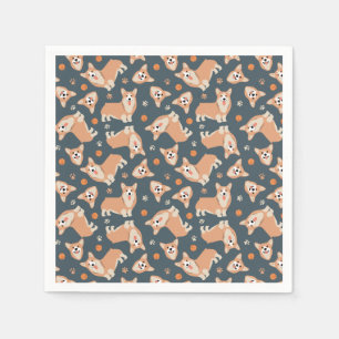 Serviette En Papier Motif Cute Corgi