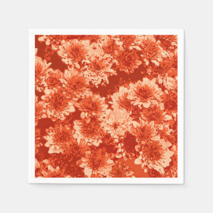Serviette En Papier Motif Dahlia Graphique Moderne, Mandarin Orange