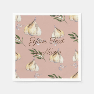 Serviette En Papier Motif d'ail avec texte personnalisable
