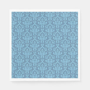 Serviette En Papier Motif damassé bleu