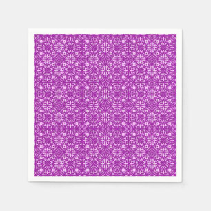 Serviette En Papier Motif damassé médiéval, violet améthyste