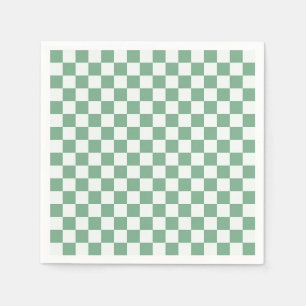 Serviette En Papier Motif damier brume d'eucalyptus