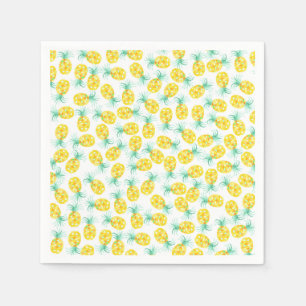 Serviette En Papier Motif d'ananas couleur vert jaune tendance