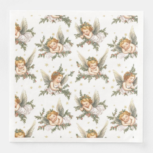 Serviette En Papier Motif d'anges modernes (Devant)