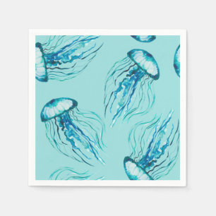 Serviette En Papier Motif d'aquarelle de méduses d'Aqua