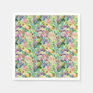 Serviette En Papier Motif d'aquarelle en fleurs exotiques