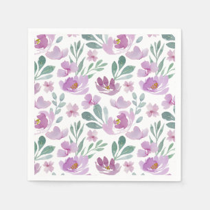 Serviette En Papier Motif d'aquarelle florale rustique