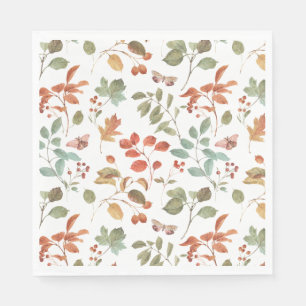 Serviette En Papier Motif d'aquarelle Rustic Fall Foliage