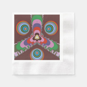 Serviette En Papier Motif d'art rétro psychédélique des années 70