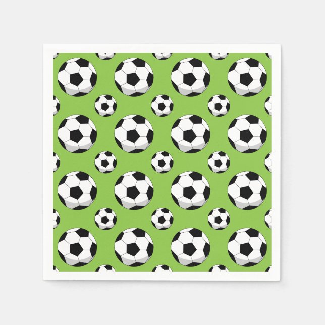 Serviette En Papier Motif de balle de football de dessin (Devant)