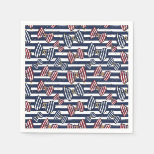 Serviette En Papier Motif de bandes de ruban patriotique