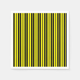Serviette En Papier Motif de bandes verticales noires jaunes