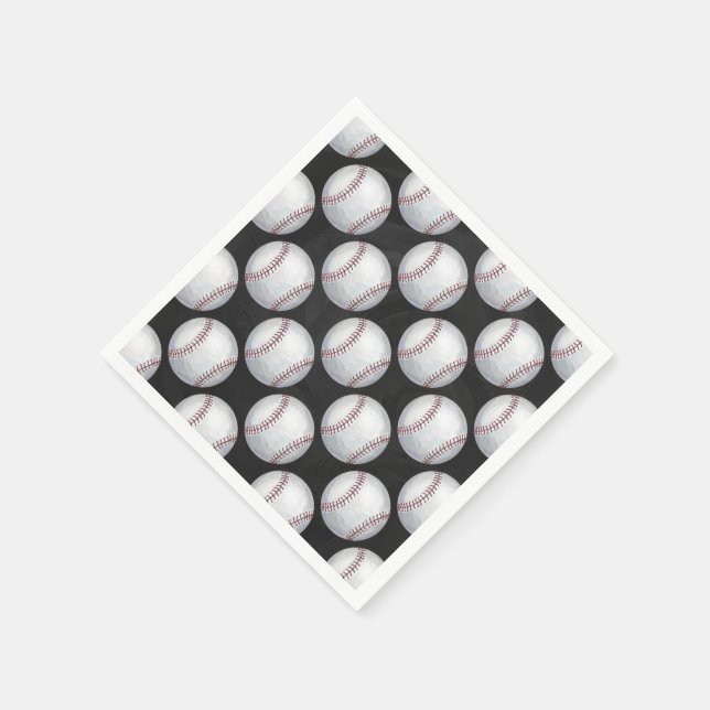 Serviette En Papier Motif de baseball peint (Coin)