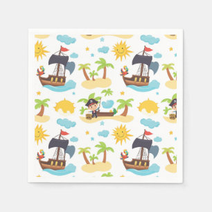 Serviette En Papier Motif de bateau pour enfants mignonne pirate