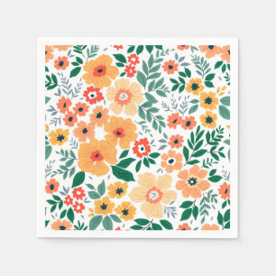 Serviette En Papier Motif de Bouquet de jardin coloré